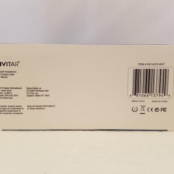 ❌SOLD❌Vivitar Listen Up Bluetooth Headphones | Over Ear | WHITE - Picture 5 of 7